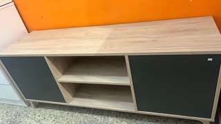 Mesa TV Madera Oscura y Gris