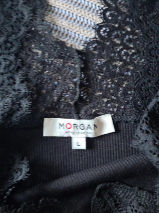 Camiseta Morgan Negra Encaje