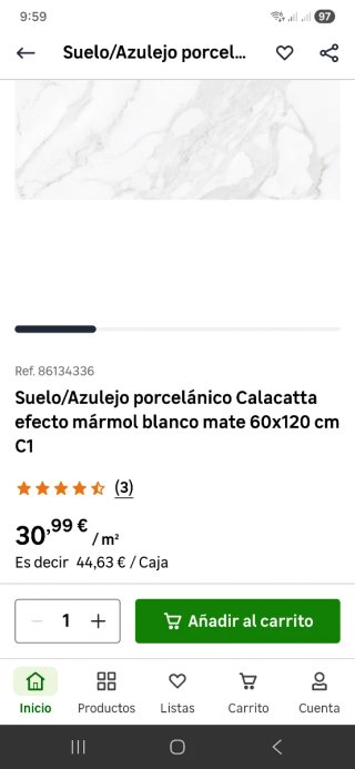Azulejo porcelánico 60x120 efecto mármol