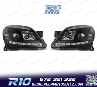FAROS OPEL ASTRA H 04-09 LUZ DIURNA LED FONDO NEGRO