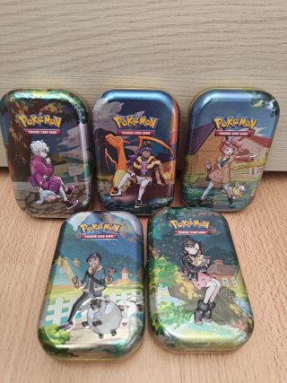 Set completo 5 Mini Tin Pokémon Zenit Regale vuote
