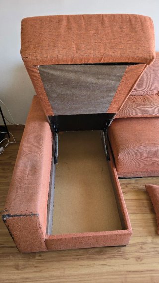 Sofá Chaise Longue 3 Plazas Naranja 290cm