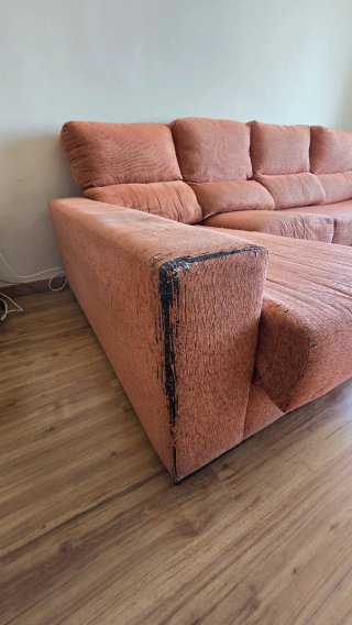 Sofá Chaise Longue 3 Plazas Naranja 290cm