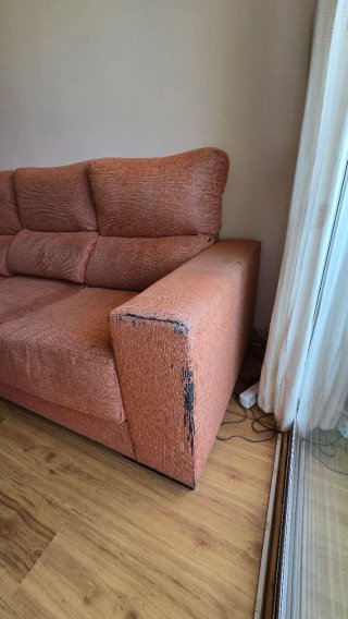 Sofá Chaise Longue 3 Plazas Naranja 290cm