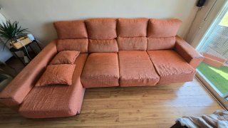 Sofá Chaise Longue 3 Plazas Naranja 290cm