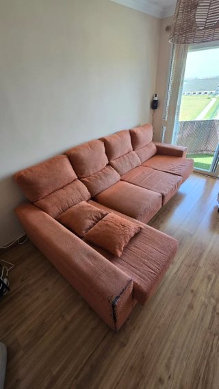 Sofá Chaise Longue 3 Plazas Naranja 290cm
