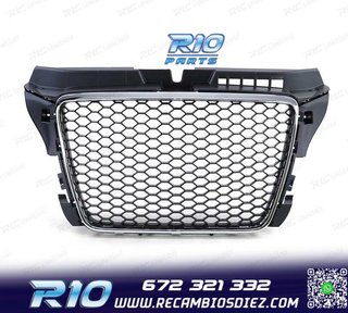 PARRILLA AUDI A3 8P 08-12 LOOK RS3 NEGRO CROMO