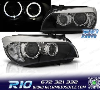 FAROS BMW X1 E84 09- OJOS ANGEL LED FONDO NEGRO