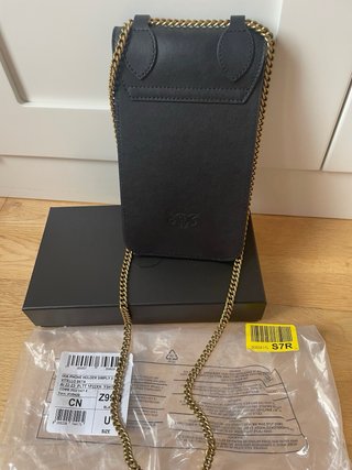 Borsa Pinko nera con supporto per telefono