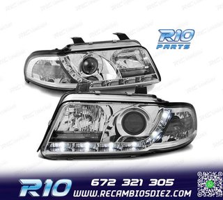 FAROS DELANTEROS DAYLIGHT LED AUDI A4 B5 99-00 CROMADOS