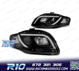 FAROS AUDI A4 B7 04-08 LUZ DIURNA NEGRO TRU DRL ECE-R87