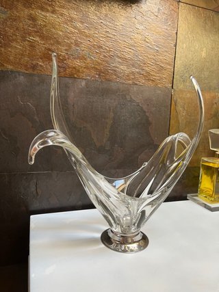 Centro de mesa cristal y metal