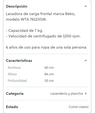 Lavadora Beko 7kg 1200rpm