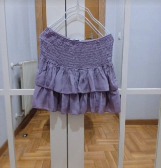 Falda mini Brookville morada con volantes