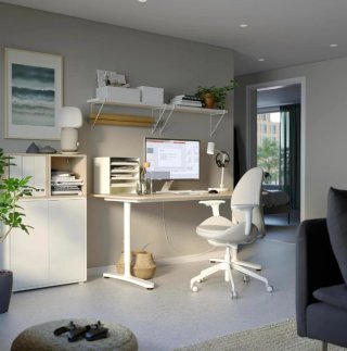 Escritorio Ikea BEKANT, 140x60 cm, chapa de roble