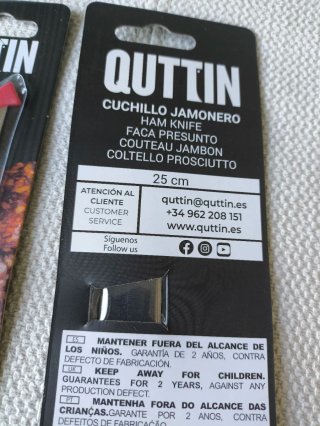 Lote 3 Cuchillos Jamoneros Quttin 25cm