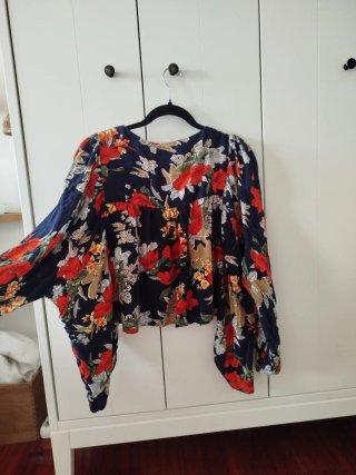 Blusa Bohemian Eagle floral azul talla única