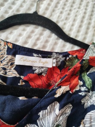 Blusa Bohemian Eagle floral azul talla única