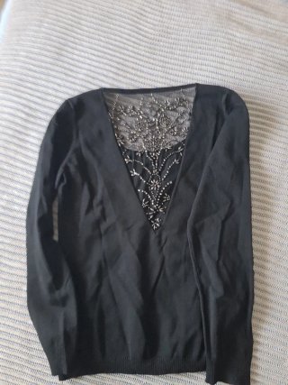 Jersey Morgan negro con encaje