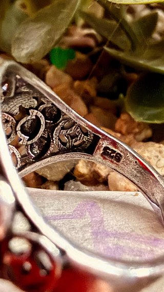 Anillo Plata 925 Granate Natural