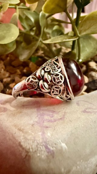 Anillo Plata 925 Granate Natural