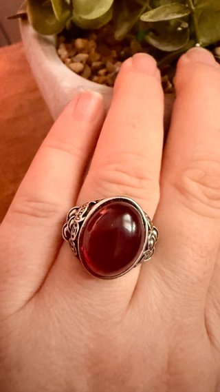 Anillo Plata 925 Granate Natural