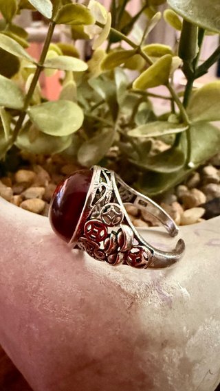 Anillo Plata 925 Granate Natural