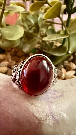 Anillo Plata 925 Granate Natural