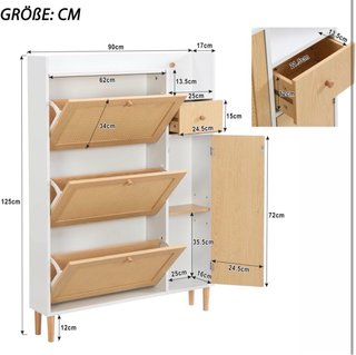 Mueble Zapatero Entrada Blanco y Madera