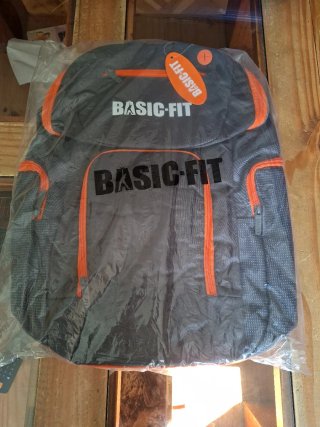 Mochila Basic-Fit Gris y Naranja