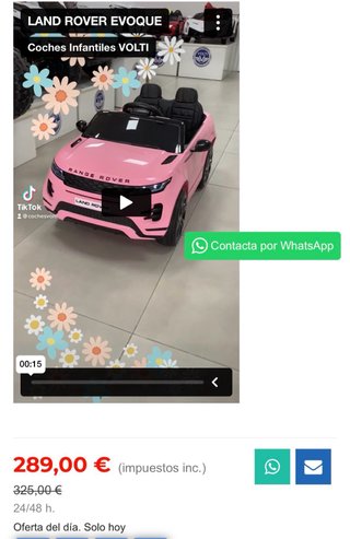 Coche Batería Range Rover Evoque Niño rosa
