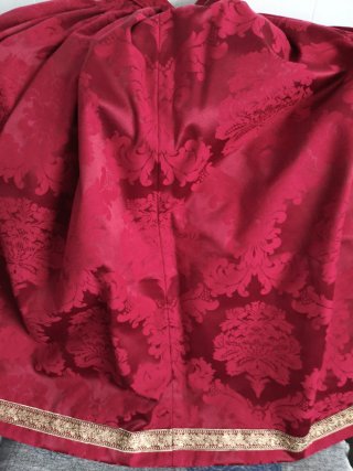 Falda Fallera Damasco Roja y Dorada