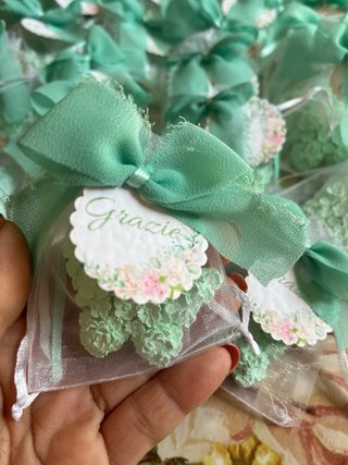 Farfalle segnaposto verde comunione cresima