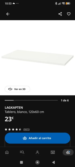 Mesa IKEA LAGKAPTEN/OLOV 120x60. Seminueva.