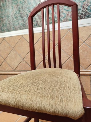 4 Sillas Comedor Clásicas Madera Tapizadas