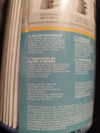 Filtro Piscina Intex Tipo A Nuovo