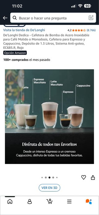 Cafetera De'Longhi Dedica Acero Inox