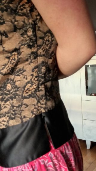 Camisa de fiesta encaje negro y marrón