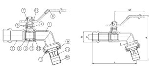 GRIFO DE ESFERA PARA MANGUERA JARDÍN 1/2x1/2