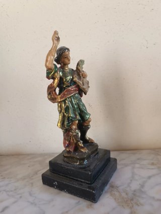 San Pancracio con peana de madera