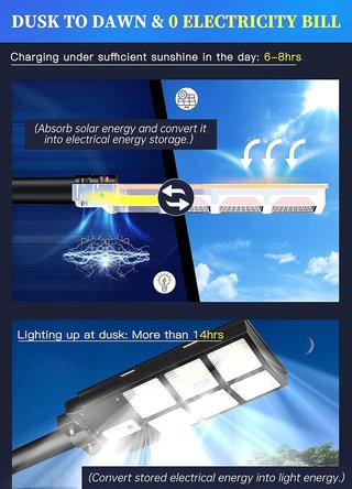 Farola solar LED para exterior 50W NUEVA