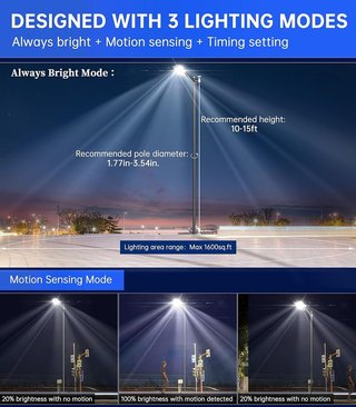 Farola solar LED para exterior 50W NUEVA