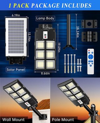 Farola solar LED para exterior 50W NUEVA