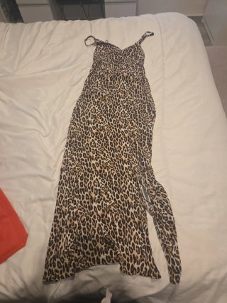 Vestido largo estampado leopardo