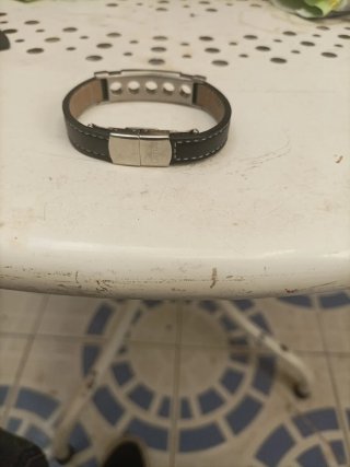 Pulsera Lotus Hombre Plata y Cuero