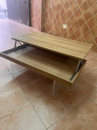 Mesa de centro elevable madera y metal