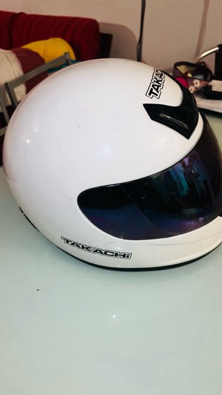 Casco de moto TAKACHI blanco talla XS
