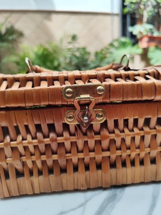 Bolso Rígido Mimbre Natural
