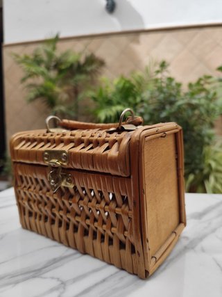 Bolso Rígido Mimbre Natural