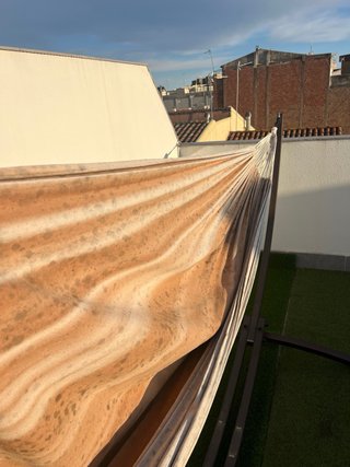 Hamaca de jardín beige y marrón